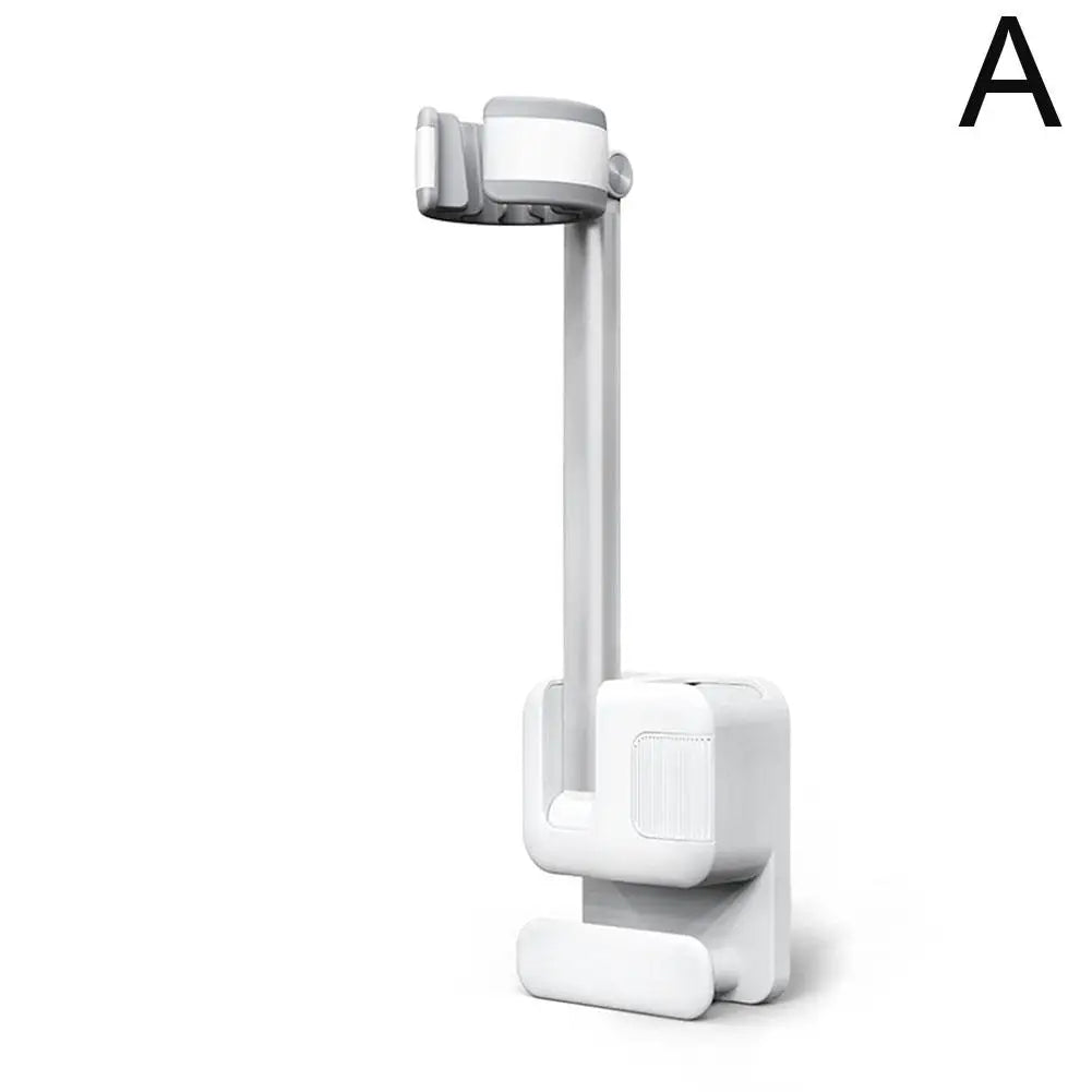 Hair Dryer Holder Bathroom Punch-Free Wall-Mounted 360°Adjustable Hand-Free Hair Dryer Stand Universal Comb Hair Dryer Organizer